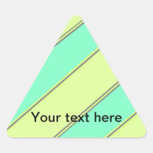 Modern yellow blue diagonal stripes triangle stickers