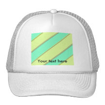 Modern yellow blue diagonal stripes trucker hats
