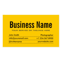 Modern Yellow Photographer Business Card