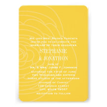 Modern Yellow Ranunculus Rose Wedding Invitations