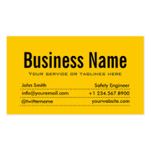 Modern Yellow Safety Engineer Business Card