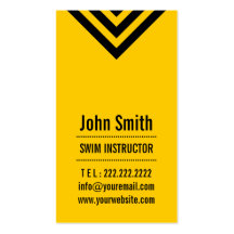 Modern Yellow Swim Instructor Business Card