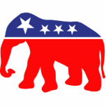 Modernised GOP Elephant Walking Left Photo Cutouts