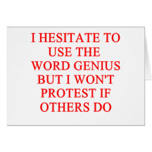 modest genius joke greeting card