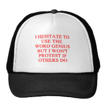 modest genius joke hat