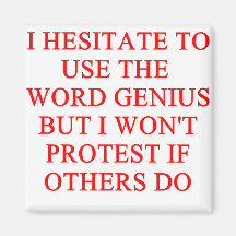 modest genius joke magnets