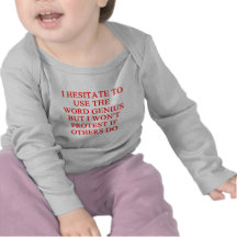 modest genius joke tee shirts