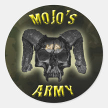 Mojo's Army Camo Skull Stickers