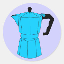 Moka Espresso Coffee Pot Round Sticker
