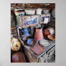 Molson Ghost Town Stove - Washington State Posters