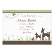 Momma and Baby Deer Shower Invitations