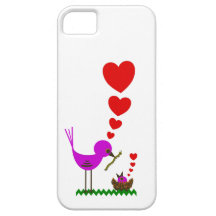 Momma Bird Hearts Baby Bird iPhone 5 Case