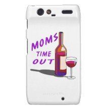 Moms Time Out Glass of Wine Droid RAZR Case
