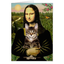 Mona Lisa - Brown Tabby Tiger cat Card