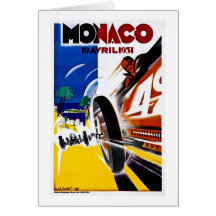 Monaco 1931 Grand Prix - Vintage Race Poster Greeting Cards