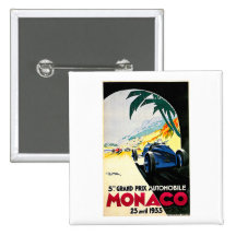 Monaco Grand Prix Car Race Travel Art Pin