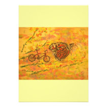 monarch butterfly and bicycle invitations