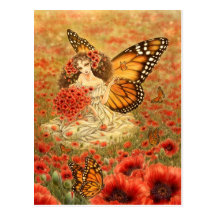 Monarch Butterfly Fairy Postcard