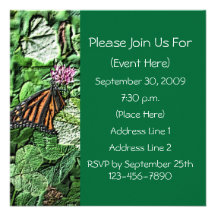 Monarch Butterfly Nature Photo Party Invitation