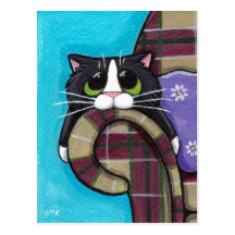 Monday Morning Blues - Cat Postcard