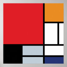 Mondrian - Composition With Large Red Plane Poster
