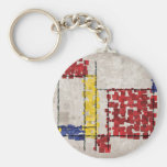 Mondrian Inspired Squares Keychains