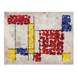 Mondrian Inspired Squares Postcards