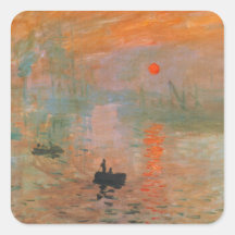 Monet Painting Square Stickers