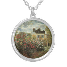 Monet's Garden at Argenteuil by Claude Monet Personalized Necklace
