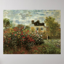Monet's Garden at Argenteuil by Claude Monet Posters