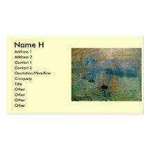Monet's Impression Sunrise (soleil levant) - 1872 Business Card Template