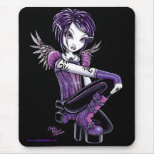 Monica Purple Tattoo Angel Mousepad
