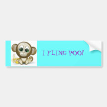 monkey3633, I FLING POO! Bumper Sticker