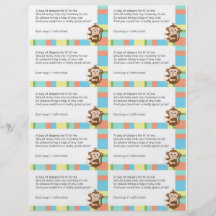 Monkey Baby Shower Diaper Raffle Custom Flyer