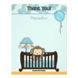 Monkey Baby Shower FLAT#1 Thank You BLUE invitations