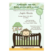 Monkey Baby Shower Invitation CJ GREEN