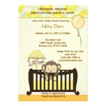 Monkey Baby Shower Invitation Crib YELLOW CJ-Y invitations
