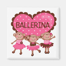 Monkey Ballet Refrigerator Magnet