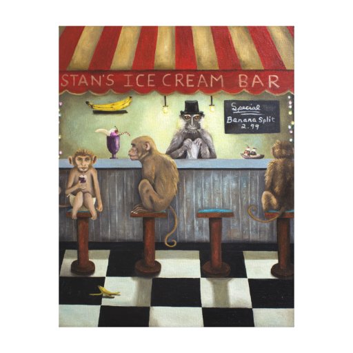 Monkey Business Stretched Canvas Print