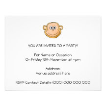 Monkey Custom Invitations
