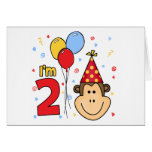 Monkey Face 2nd Birthday Invitation Greeting Cards