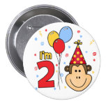 Monkey Face  2nd Birthday Pinback Buttons