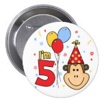 Monkey Face  5th Birthday Pin