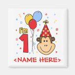 Monkey Face First Birthday Fridge Magnet