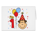 Monkey Face First Birthday Invitation Card