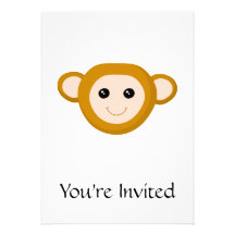 Monkey Face Personalized Invitation