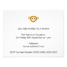 Monkey Face Personalized Invitation