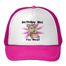 Monkey Girl 1st Birthday Tshirts and Gifts Trucker Hat