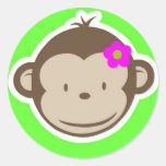 Monkey-girl-green Stickers