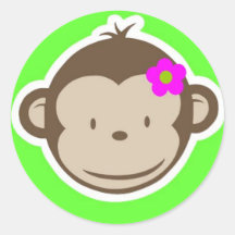 Monkey-girl-green Stickers
